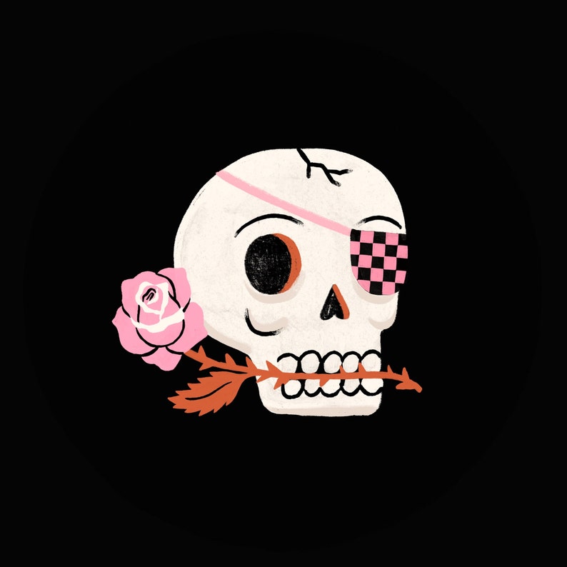 Pin badge Creepy Cuties Sugar Rose Skull 2 1/4 Inch image 9