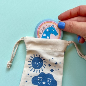 Pocket Mirror / Blue Horse (2 1/4 Inch)