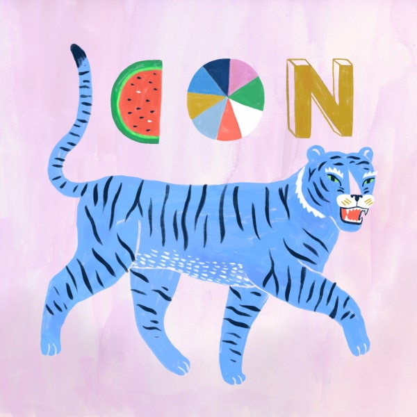 Art Print, Wall art,  Icon Tiger by Sarah Walsh