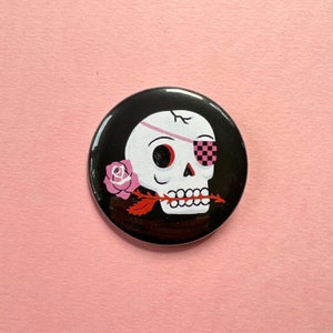Pin badge Creepy Cuties Sugar Rose Skull 2 1/4 Inch image 6