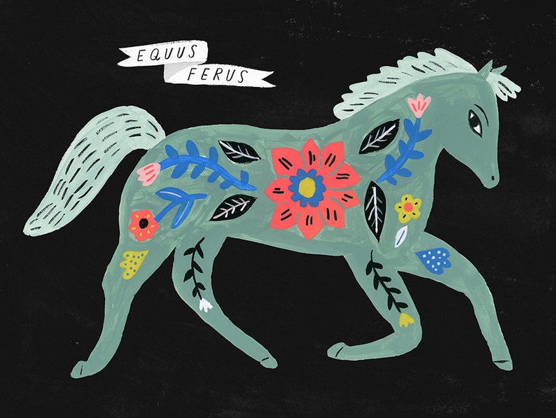 Art Print, Wall art, Horse, original art by Sarah Walsh image 1