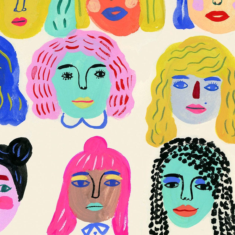 Art Print, Wall art, Diversity, feminist, Together We Are Strong art print by Sarah Walsh image 3