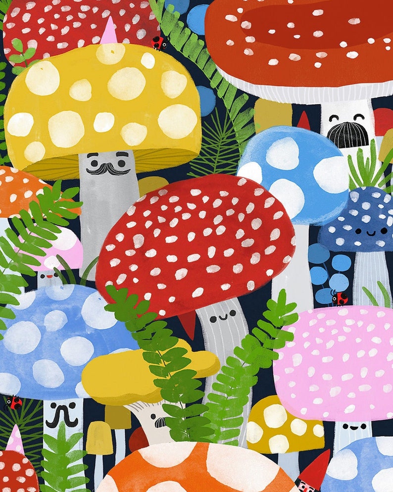 Art Print, Wall art, Shroomville by Colin Walsh image 1