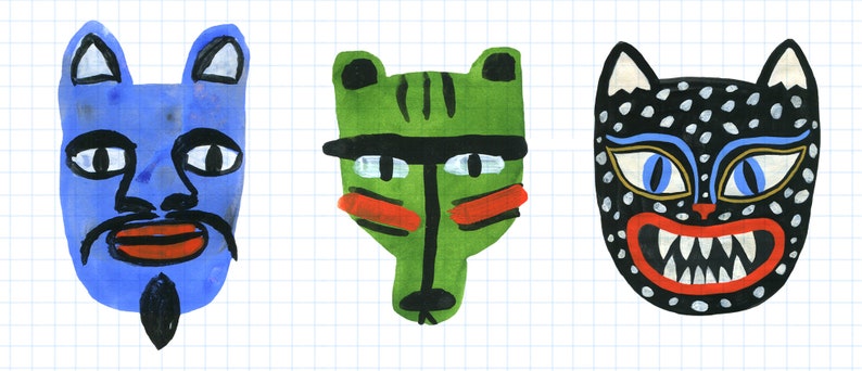 Masks Art Print by Colin Walsh - Etsy