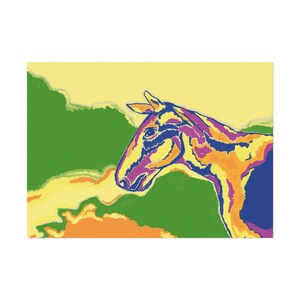 Kleurrijke kunstposter paard