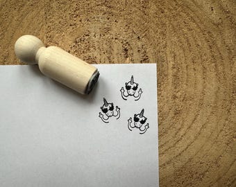 Sello de unicornio para el dedo medio. Sello de tinta de unicornio haciendo el dedo medio. Sello de unicornio para el dedo. Sello para libros.