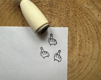 Sello de dedo medio. Sello de tinta de dedo medio. Sello de dedo medio grosero. Sello de libro.