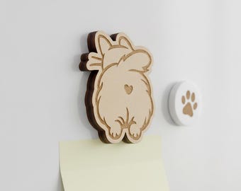 Imán de madera con forma de trasero de gato. Imán para nevera con forma de trasero de gato. Idea de regalo para amigos.