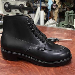 Custom Handmade Goodyear Genuine Leather Paratrooper Boots Retro High-Top Motorcycle Work Boots