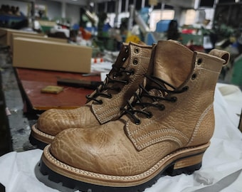 Stivali in pelle di cavallo Belly con cucitura Goodyear, realizzati su misura.