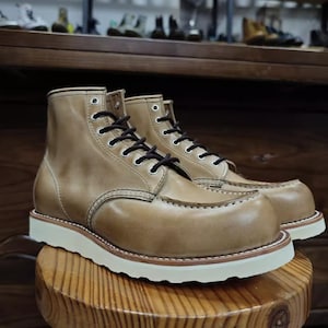 Custom Goodyear Waxed Cowhide Paratrooper Work Boots American Retro Boots