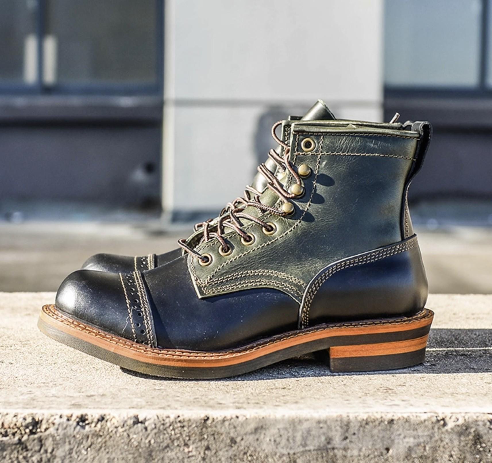 靴 Vintage leather work boots Vintage Work Boots - Etsy
