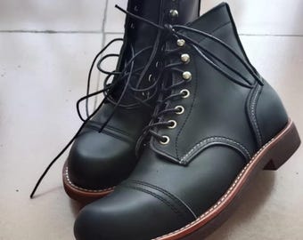 Handmade Retro High Goodyear Work Boots Motorcycle Couple Boots