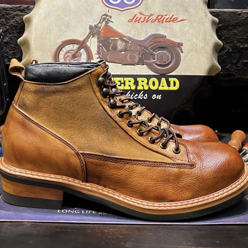 Cowhide Leather High Top Shoes