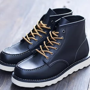 Handmade Goodyear First Layer Cowhide Work Boots Vintage High-Top Short Outdoor Unisex Boots
