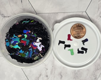 Holographic Shape Glitter, Cowboy Boot, Autism Puzzle (1/2, 1, or 2oz)-