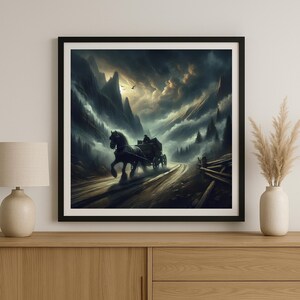 Echoes of the fallen art print | Enigmatic fantasy portrait | Dark fantasy wall decor | Warrior lost between worlds