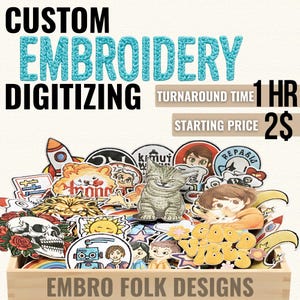 Custom Embroidery Digitizing Service, Logo, Image