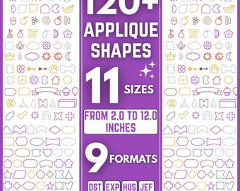 Multi Shapes Applique Designs | 120+ Embroidery Files (Digital Download)