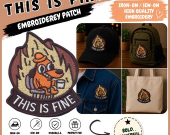 Funny Dog Embroidered Patch, Iron On Sew On Patch, Cute Cartoon Dog Badge for Jackets, Backpacks, Hats & Tote Bags