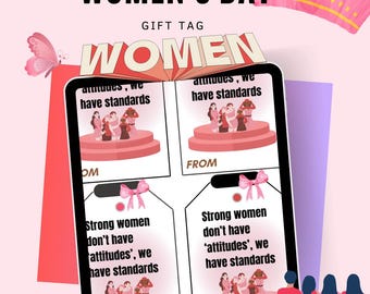 International women's day, Inspirational Women, women's day gift tag,Custom Women's Day Tag,Editable Women's Day Gift