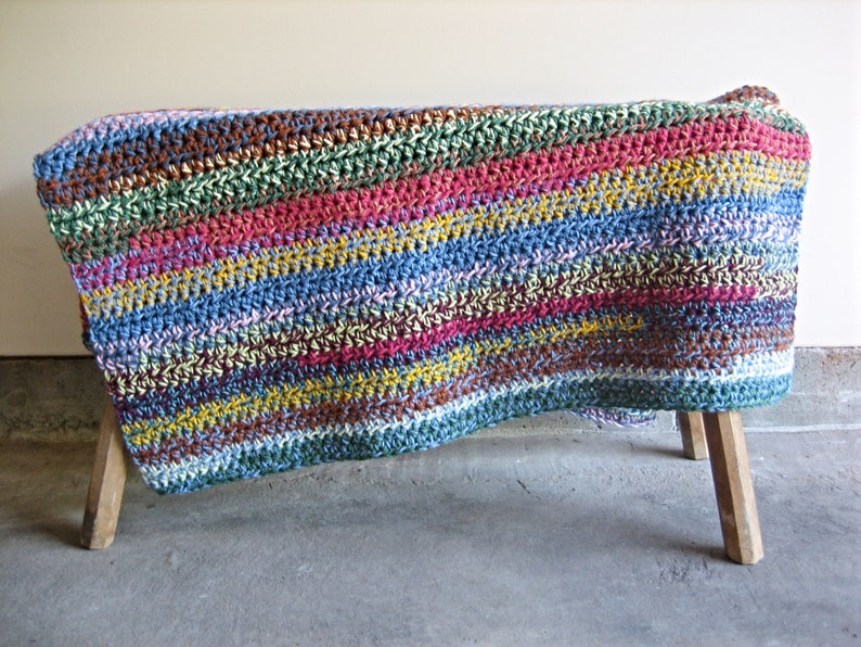 Colorful Crochet Scrap Yarn Afghan