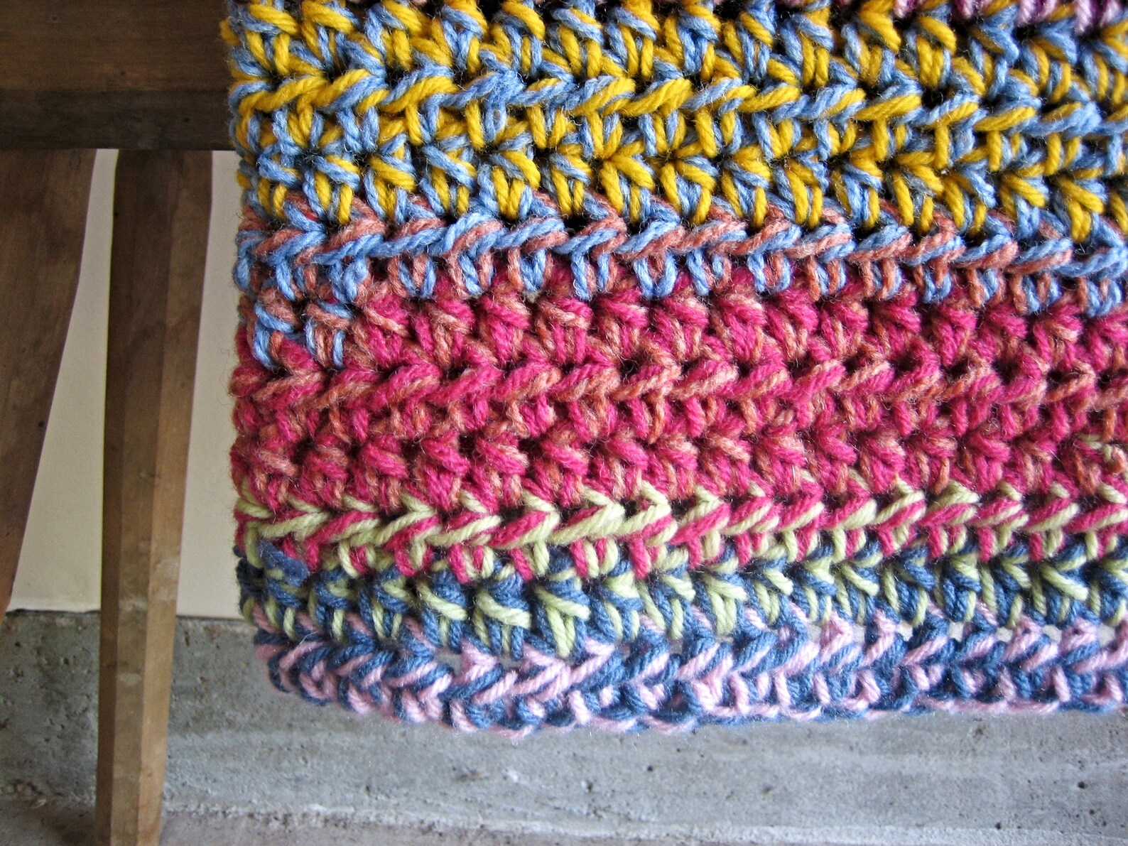 Colorful Crochet Scrap Yarn Afghan Etsy