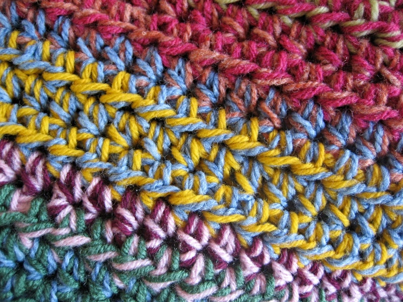 Colorful Crochet Scrap Yarn Afghan