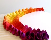 Scarf. Ruffle Scarf. Felted Scarf. Gradient Scarf. Ombre Scarf. Handmade Merino Wool Scarf.