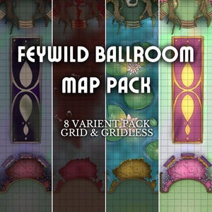 Handritade balsalstridskartor: DnD och TTRPG (20x40 rutnät, 8-pack VTT-kartor)