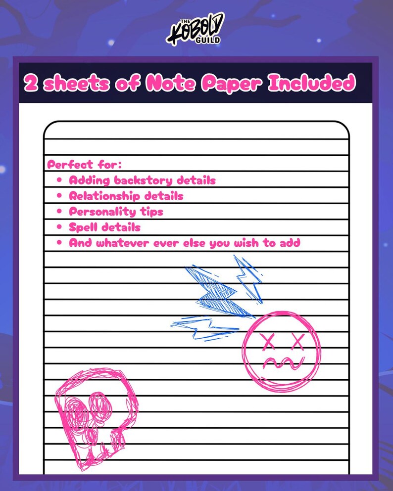 Printable D&D 5e Character Sheet, Spell Tracker, Notes | A4 PDF - Etsy