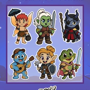 Hand-Drawn Chibi Character Tokens: Custom DnD VTT Map Assets (PNG Files)