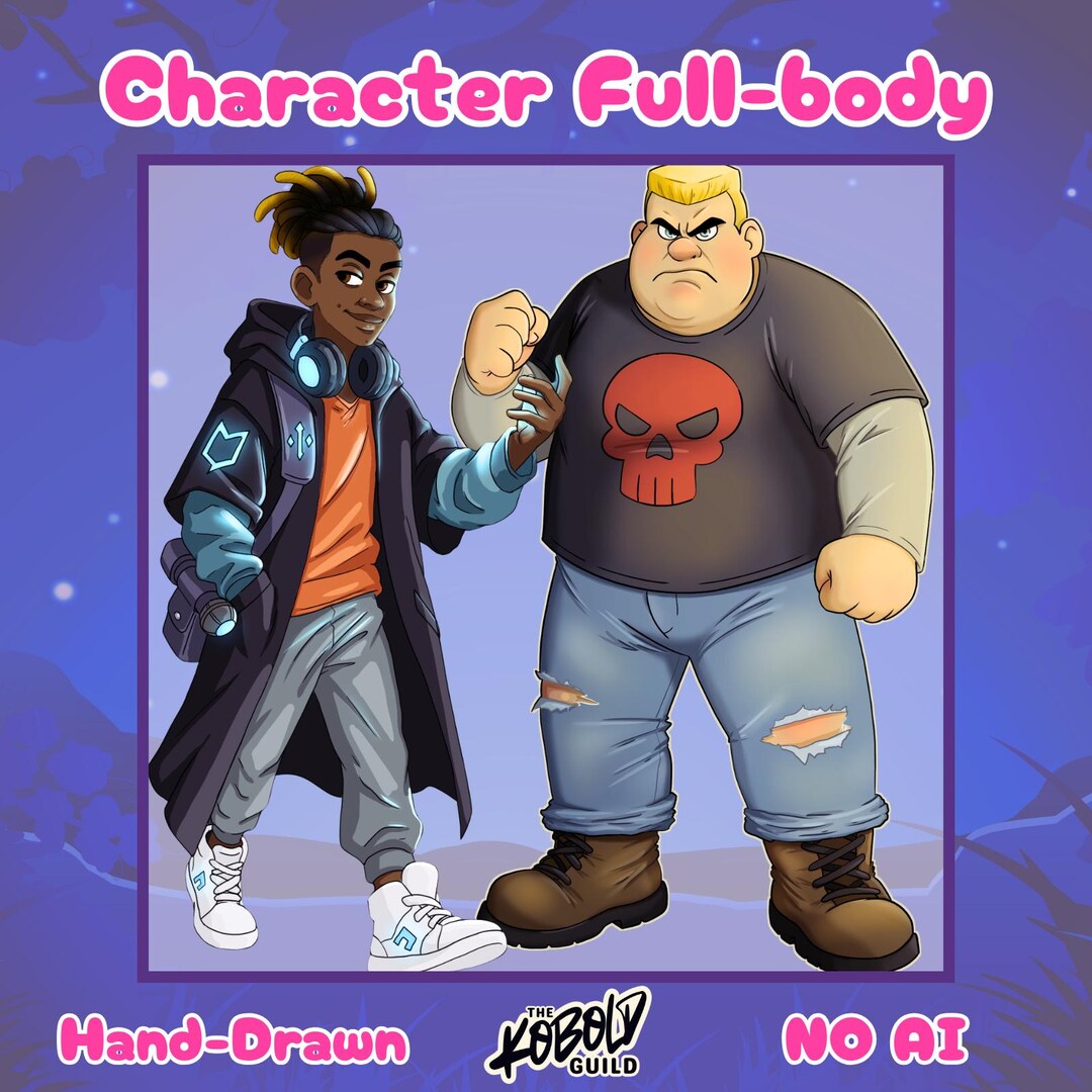 Custom Full-body Dnd Character Art - Hand-drawn Fantasy RPG Hero ...