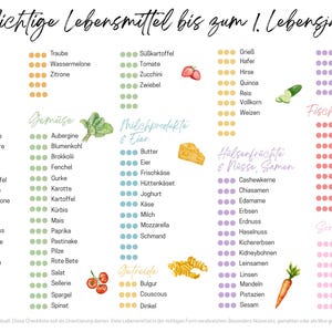 Beikost Planer: Checkliste wichtige Lebensmittel bis zum 1. Lebensjahr
