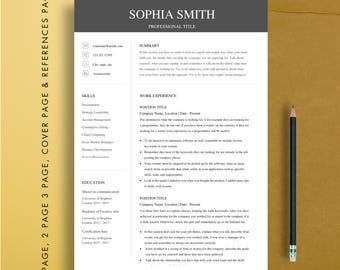 Professional ATS Resume Template Word, Google Docs, ATS Cv Resume Template, Minimalist Resume, Basic Resume, Simple Resume, Clean Resume