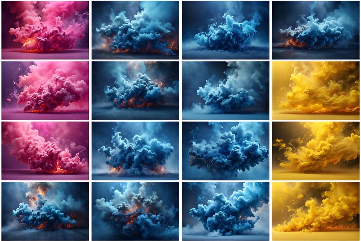 100 Colorful Smoke Backgrounds Bundle | Abstract Smoke Cloud Cover ...
