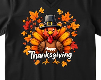 Happy Thanksgiving Turkey PNG, Cute Fall Turkey Design, Autumn Leaves PNG, Gobble Funny Thanksgiving PNG, Boy Turkey png, Digital Download