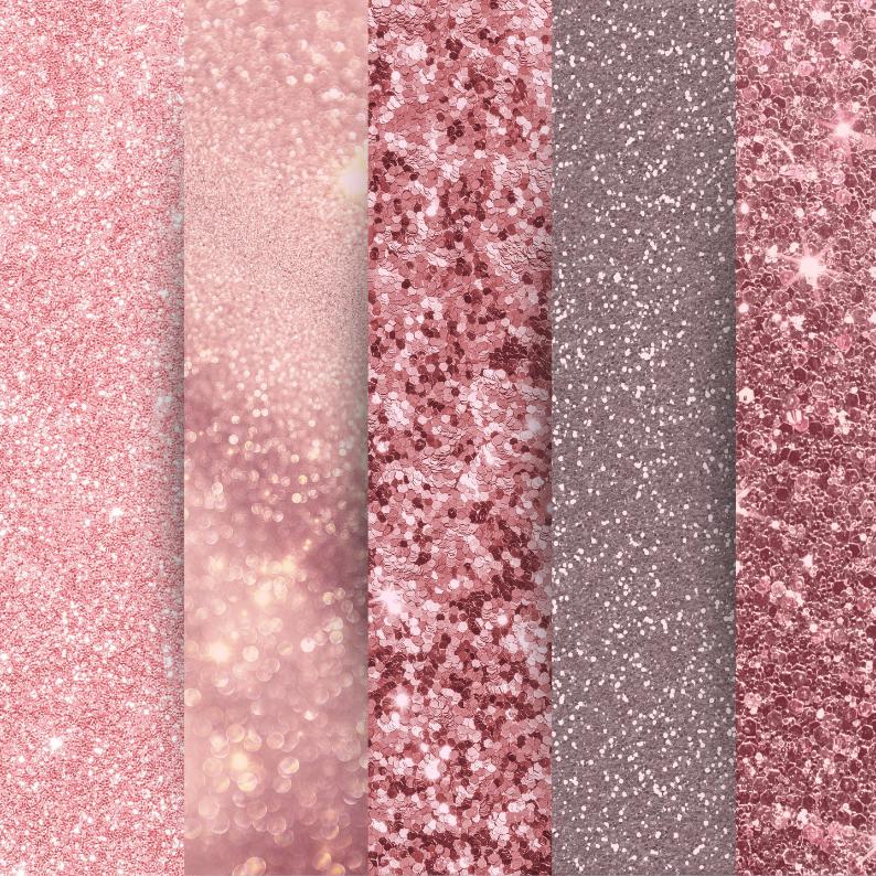 Rose Gold Glitter Digital Paper Pack: Pink Metallic Textures (JPG ...