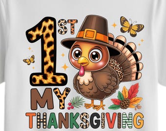 Baby's eerste Thanksgiving PNG, aandenken voor baby en peuter, sublimatieontwerp, babykalkoen PNG, baby Thanksgiving PNG, digitale download