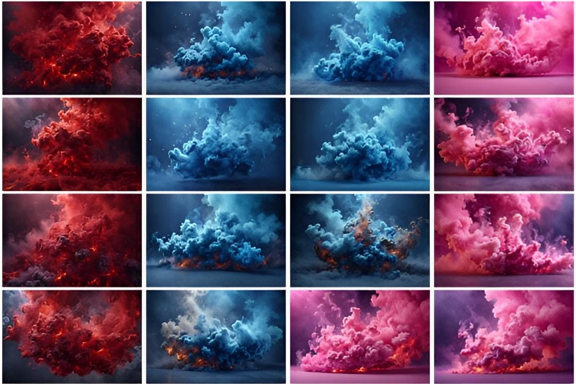 100 Colorful Smoke Backgrounds Bundle | Abstract Smoke Cloud Cover ...