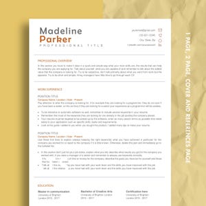 Modèle de CV professionnel convivial ATS, modèle de demande d'emploi, CV moderne, CV minimaliste, modèle de CV, CV exécutif