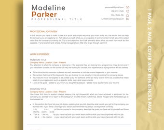 ATS Friendly Professional Resume Template word, Job Application Template, Modern Resume, minimalist resume, CV Template, Executive Resume