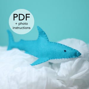 Hai Schnittmuster | einfache Anleitung digital PDF Muster Vorlage ausdrucken Basteln Filz Nähen Anfänger Meerestiere Kuscheltier DIY shark