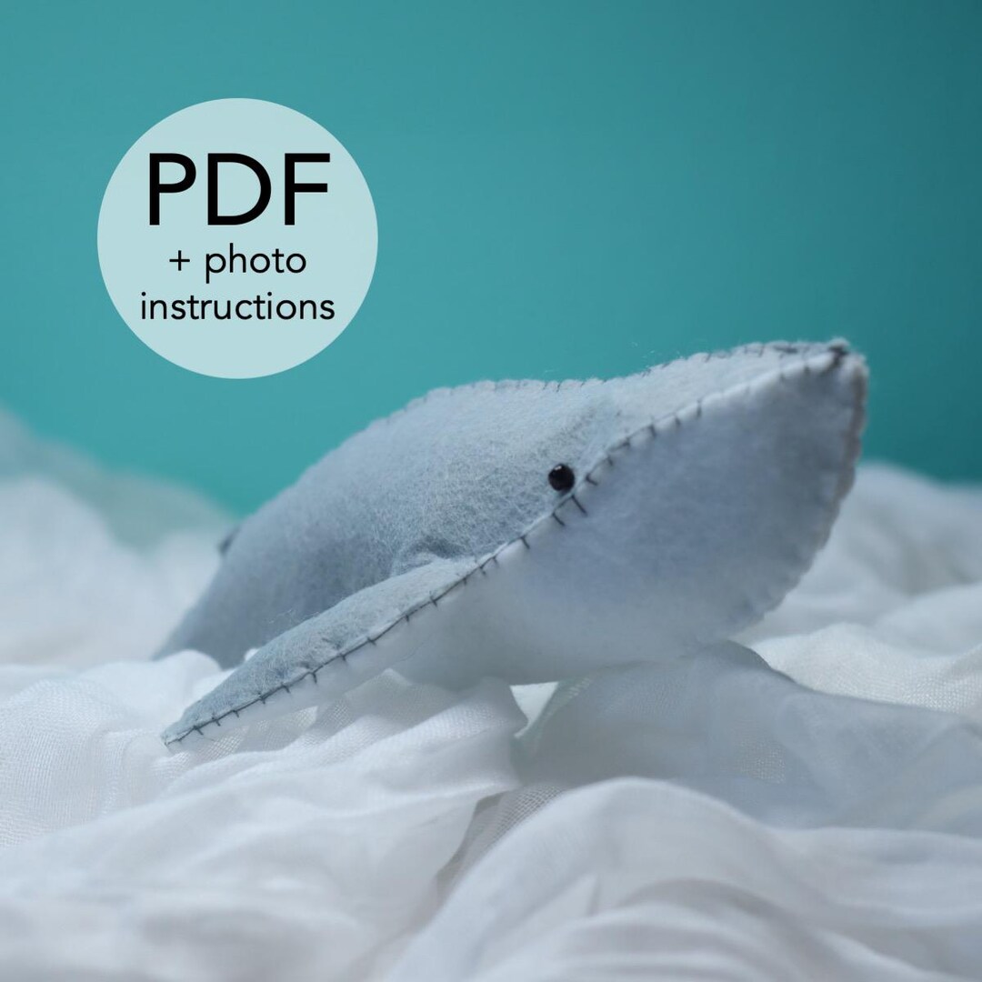 Whale Sewing Pattern | Simple Instructions Digital PDF Gift Template ...