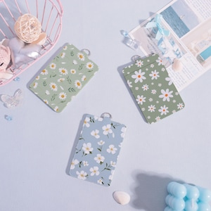 Pretty Leather ID Holder,Name Card Holder,Custom ID  Badge Holder for Office,,School and Work,Card Protector,add on for lanyard,Teacher Gift