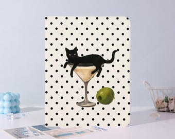 Cat Cocktail,iPad Case For iPad A16 Air 7/6/5 2026/25 11" 13",iPad Mini 5/6,iPad Pro 11" 13",iPad 5-11th 10.9",Personalized Cover Gift