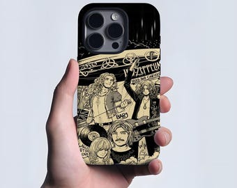 Led Zeppelin Rock Band and Roll Collage Phone Case - Tough Protective Cover, Music Lover Gift, Rock Concert Essential,Phone Accessory