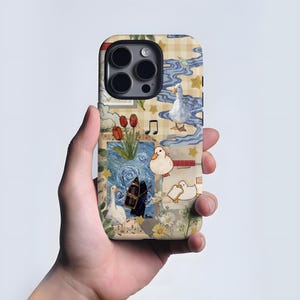 Goose Summer Phone Case Cute Duck iPhone MagSafe Case Cozy Cottagecore Coquette Bow Silly Goose Funny Gift Animal Lover Floral Cover
