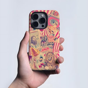 Circus Aesthetic collage  Phone Case Clown Freak Show Creepy Cover fit for iPhone 16 Pro Max 15 14 13 12 11 Plus, Samsung S24 Ultra S23 S22