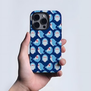 Blue Watercolor Shark Phone Case Cover for iPhone 16 15 14 13 12 Pro Max Case - Samsung Galaxy S25 S24 S23 S22 Ultra MagSafe Case For iPhone
